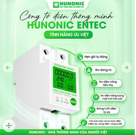 Công Tơ Điện Tử Thông Minh Wifi HUNONIC ENTEC