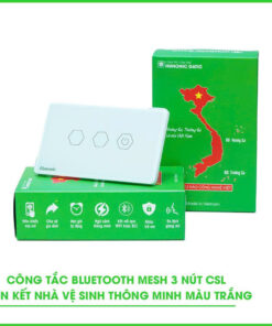 Công Tắc 3 Nút BLE Mesh Liên Kết Nhà Vệ Sinh Thông Minh Màu Trắng